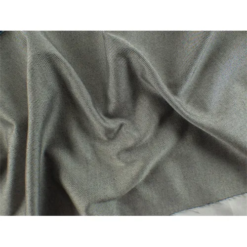 1 1/8 YD PC-Heathered Grey Wool/Poly Twill Fabric