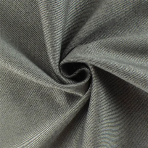 1 1/8 YD PC-Heathered Grey Wool/Poly Twill Fabric