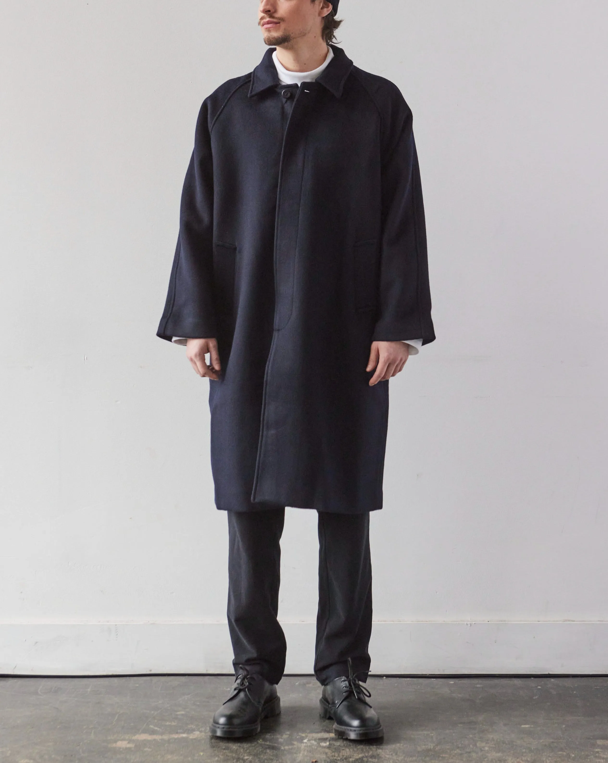 7115 Unisex Winter Wool Duster, Navy