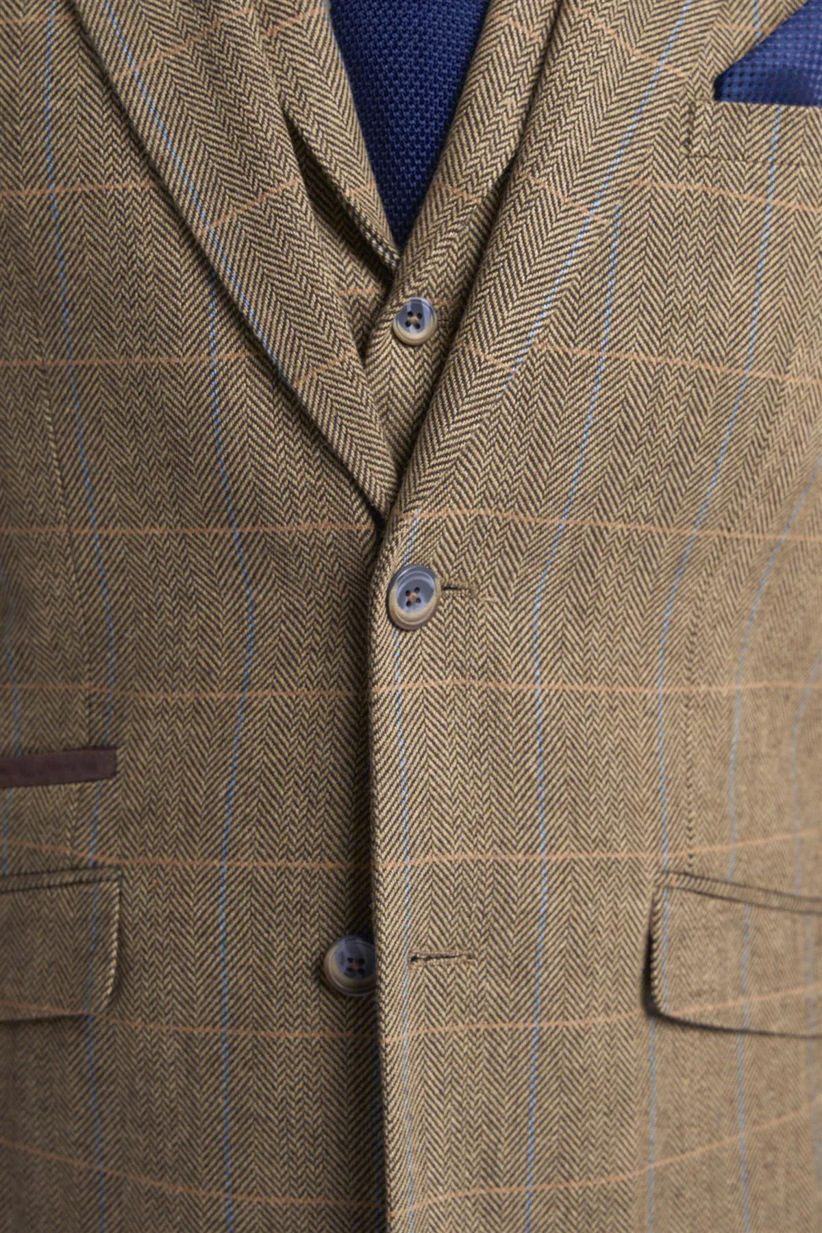 Albert Brown Tweed Check Blazer