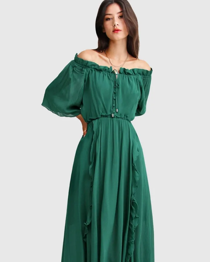 Amour Amour Ruffled Midi Dress