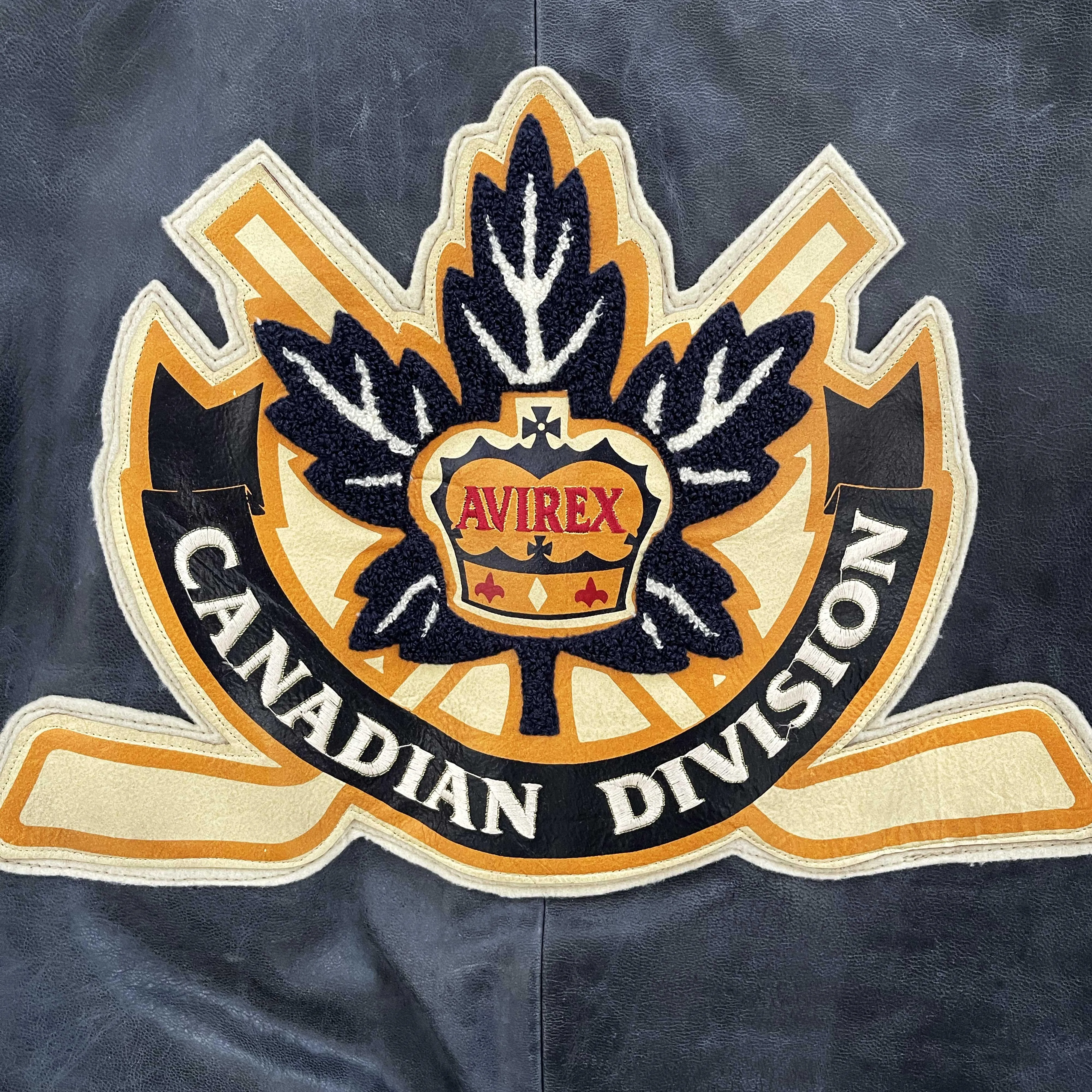 Avirex Leather Varsity Jacket - Canadian Hockey - S