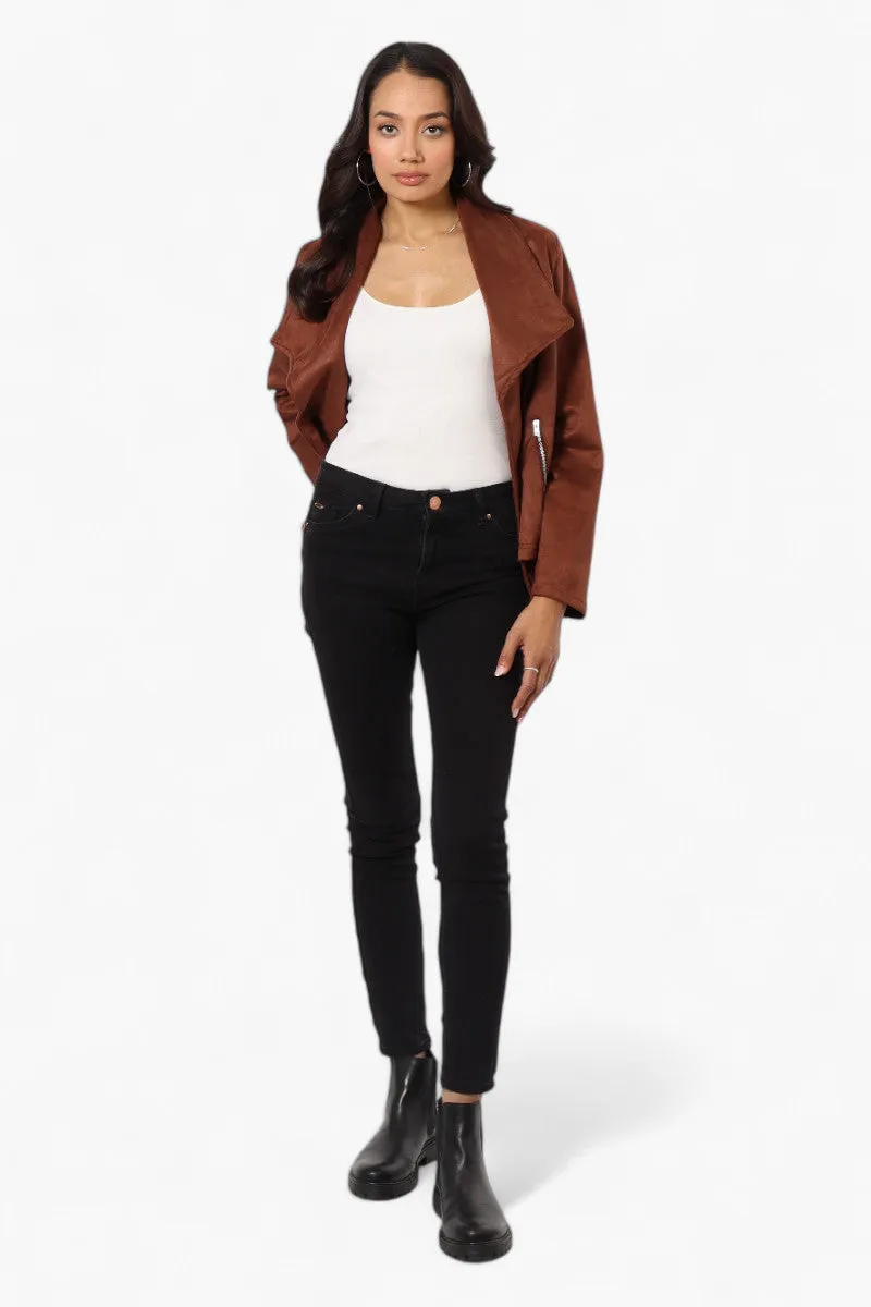 Beechers Brook Suede Waterfall Blazer - Brown