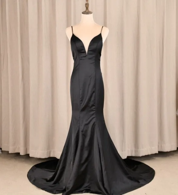 Black Backless Prom Dress