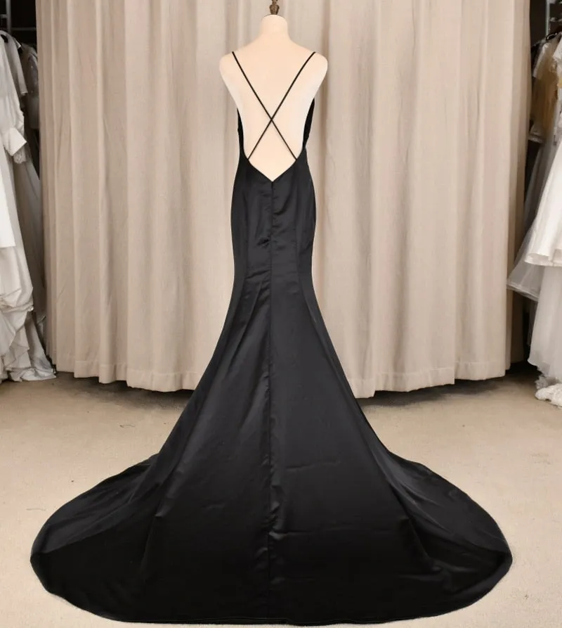 Black Backless Prom Dress