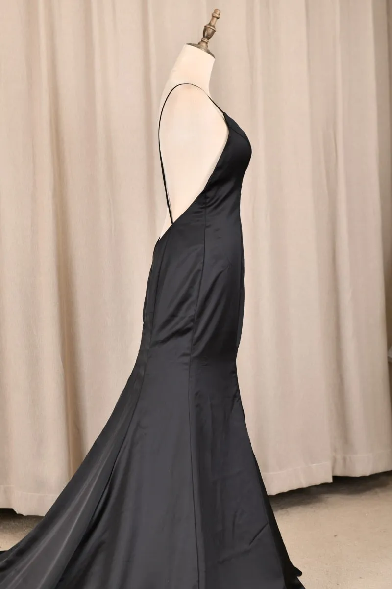 Black Backless Prom Dress