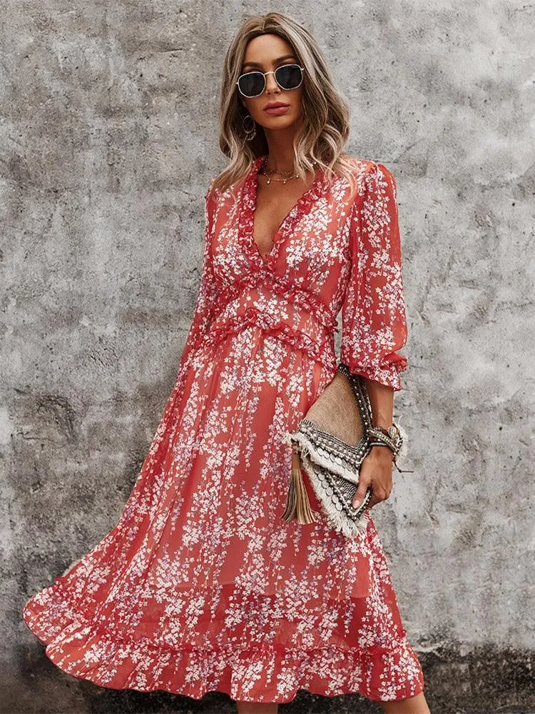 Boho Chic Butterfly Sleeve Dress