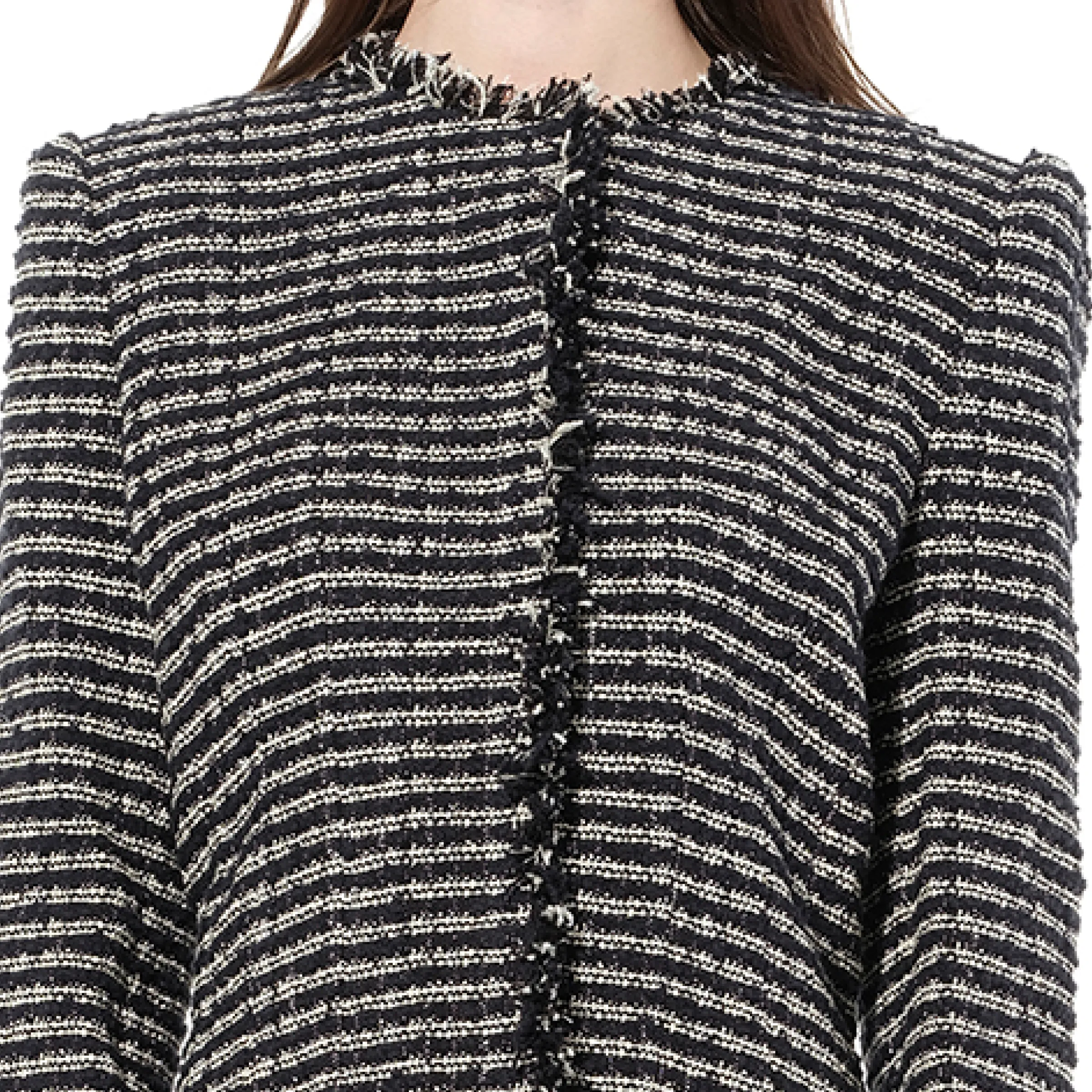 Boucle Tweed Jacket in Black/Ivory