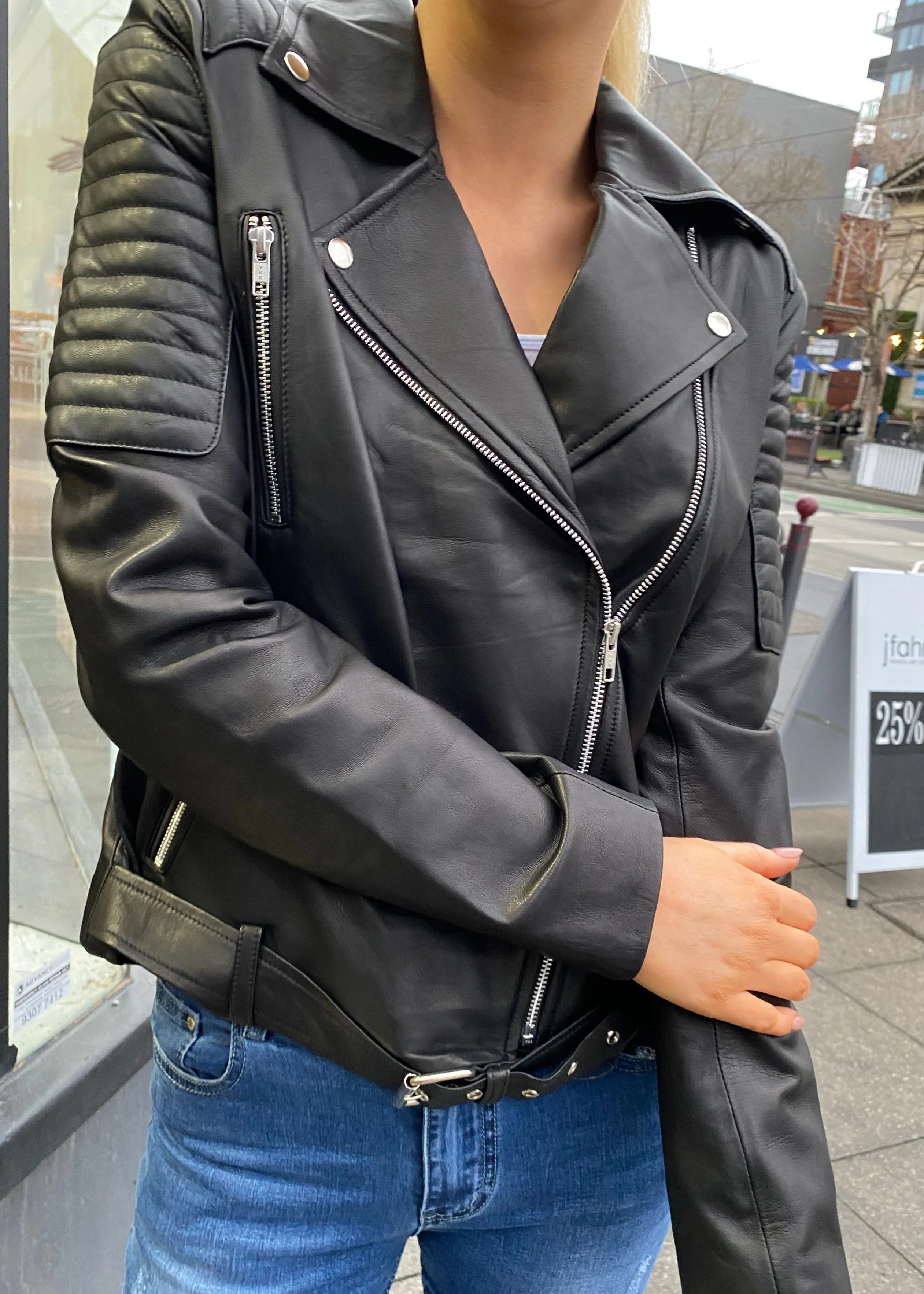 Brooklyn Leather Biker jacket - Black