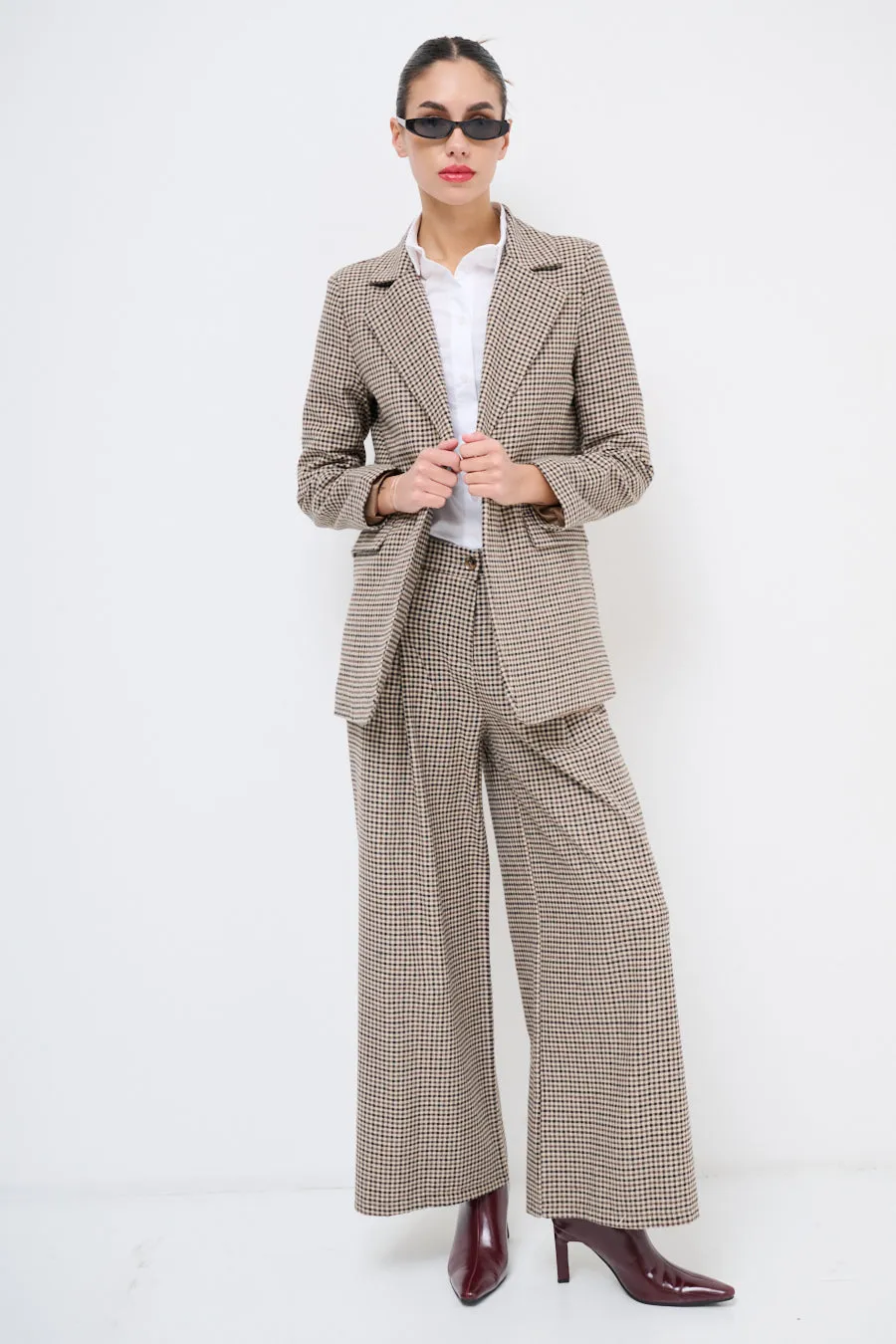 Chic plaid blazer classic tailored style wholesale