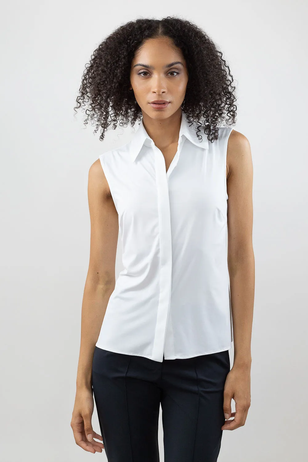 Classic Sleeveless Button Up