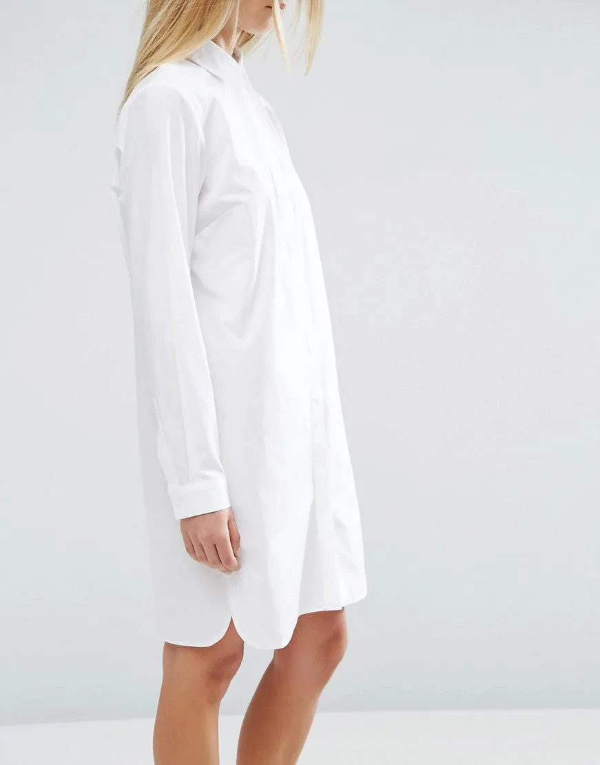 Cotton mini shirt dress