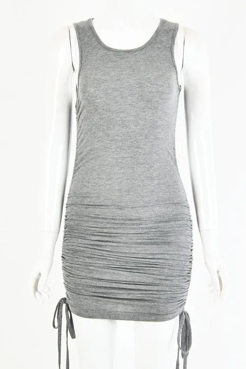 Drawstring Sleeveless Mini Dress