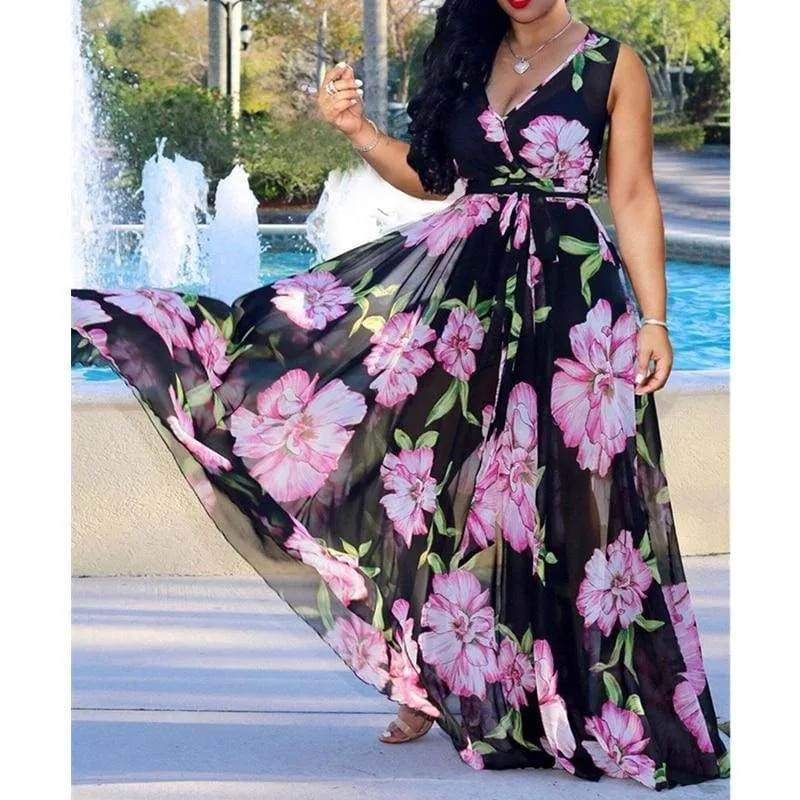 FashionSierra - Boho Floral Long Maxi Dress