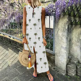 FashionSierra - Women Boho Long Maxi Dress Fashion Ladies Sleeveless Summer Beach Floral Dress Casual Holiday Dresses Sundress