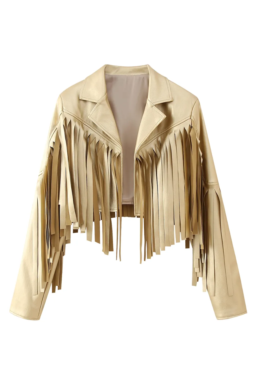 'Glenda' Fringe Faux Leather Jacket