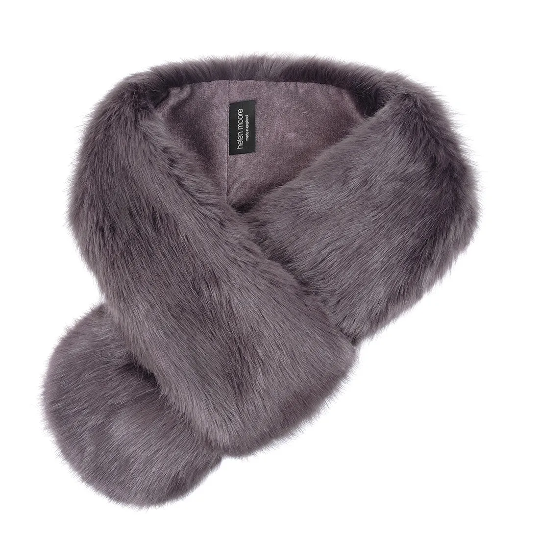 Grey Steel Faux Fur Loop Scarf