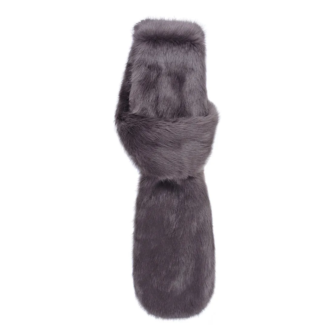 Grey Steel Faux Fur Loop Scarf