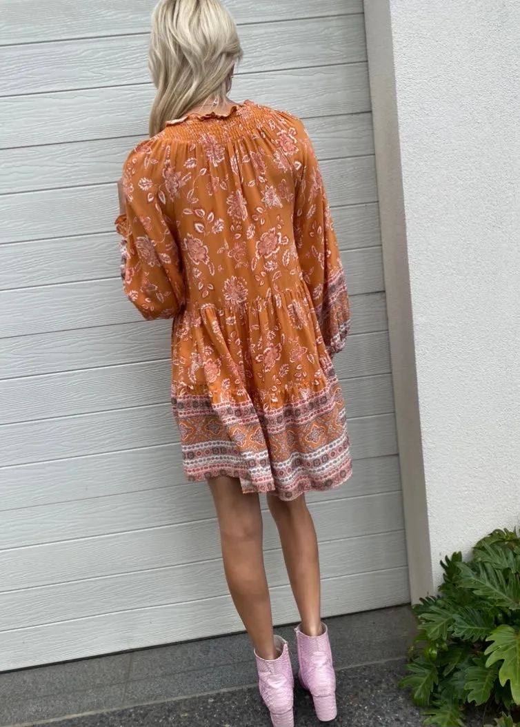 Indikah dress - Boho tan print