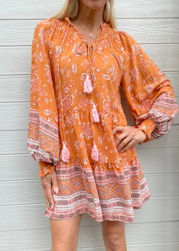 Indikah dress - Boho tan print