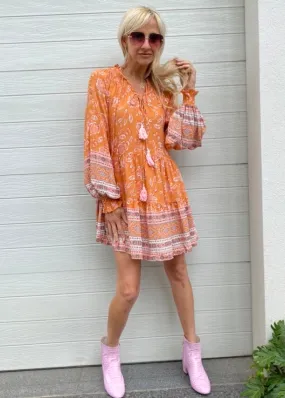 Indikah dress - Boho tan print