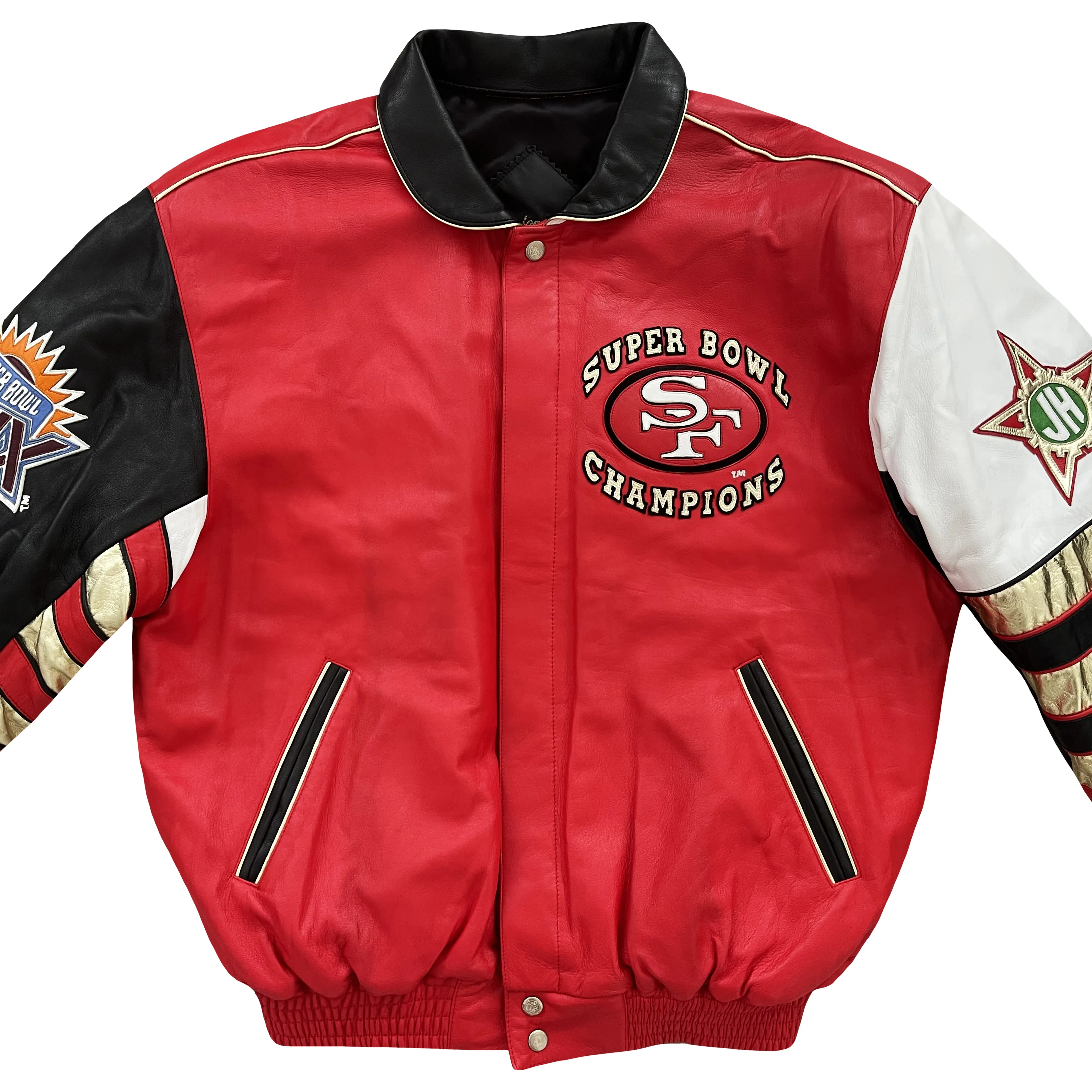 Jeff Hamilton NFL 49ers XXIX Super Bowl Champions 1995 Leather Jacket - L