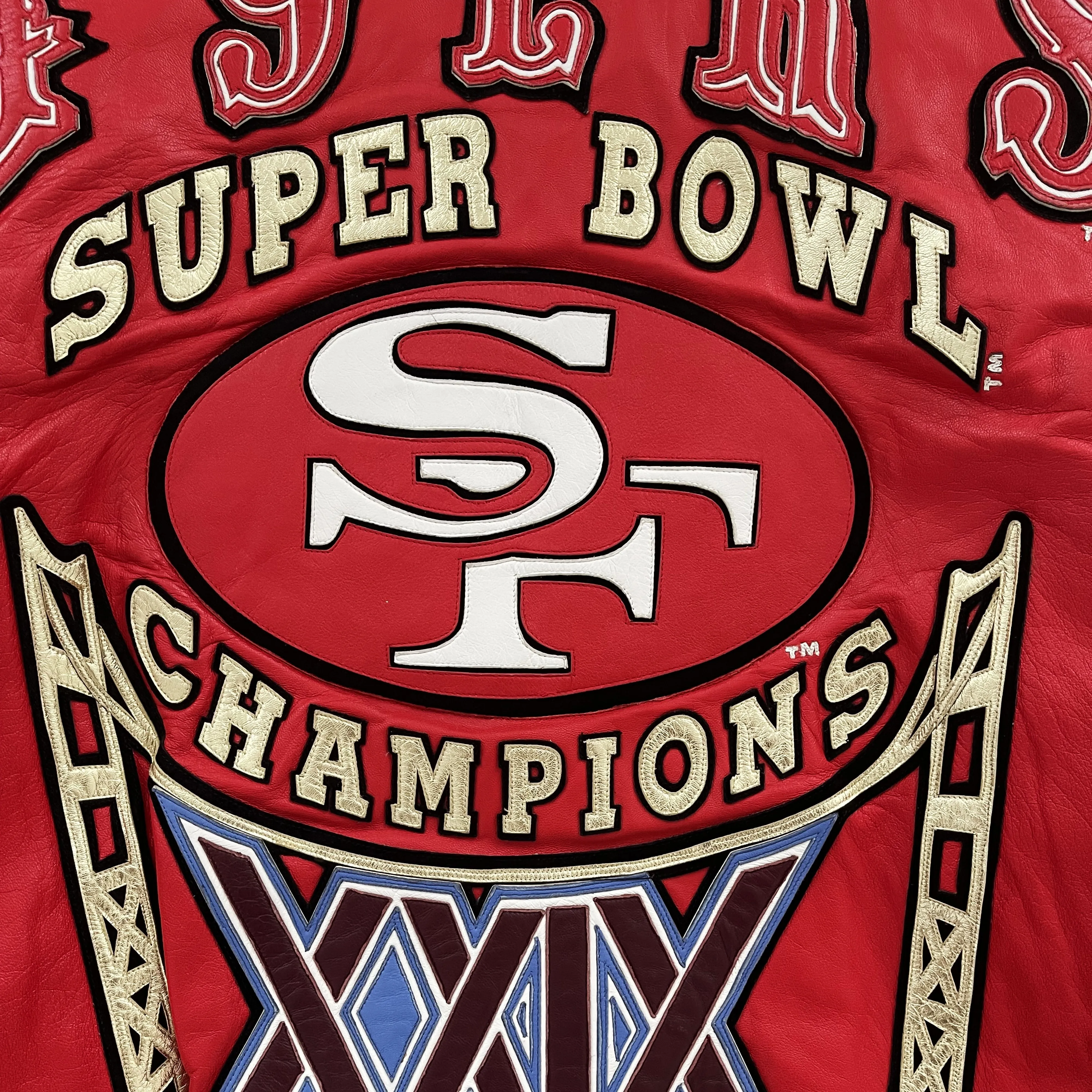 Jeff Hamilton NFL 49ers XXIX Super Bowl Champions 1995 Leather Jacket - L