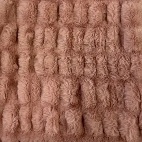 Mauve Pink Ruched Chinchilla Stretch Faux Fur Fabric