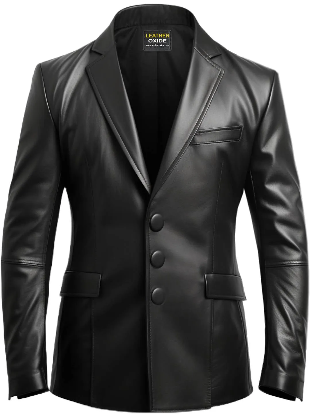 Men Black Leather Blazer - Leather Blazer for Men