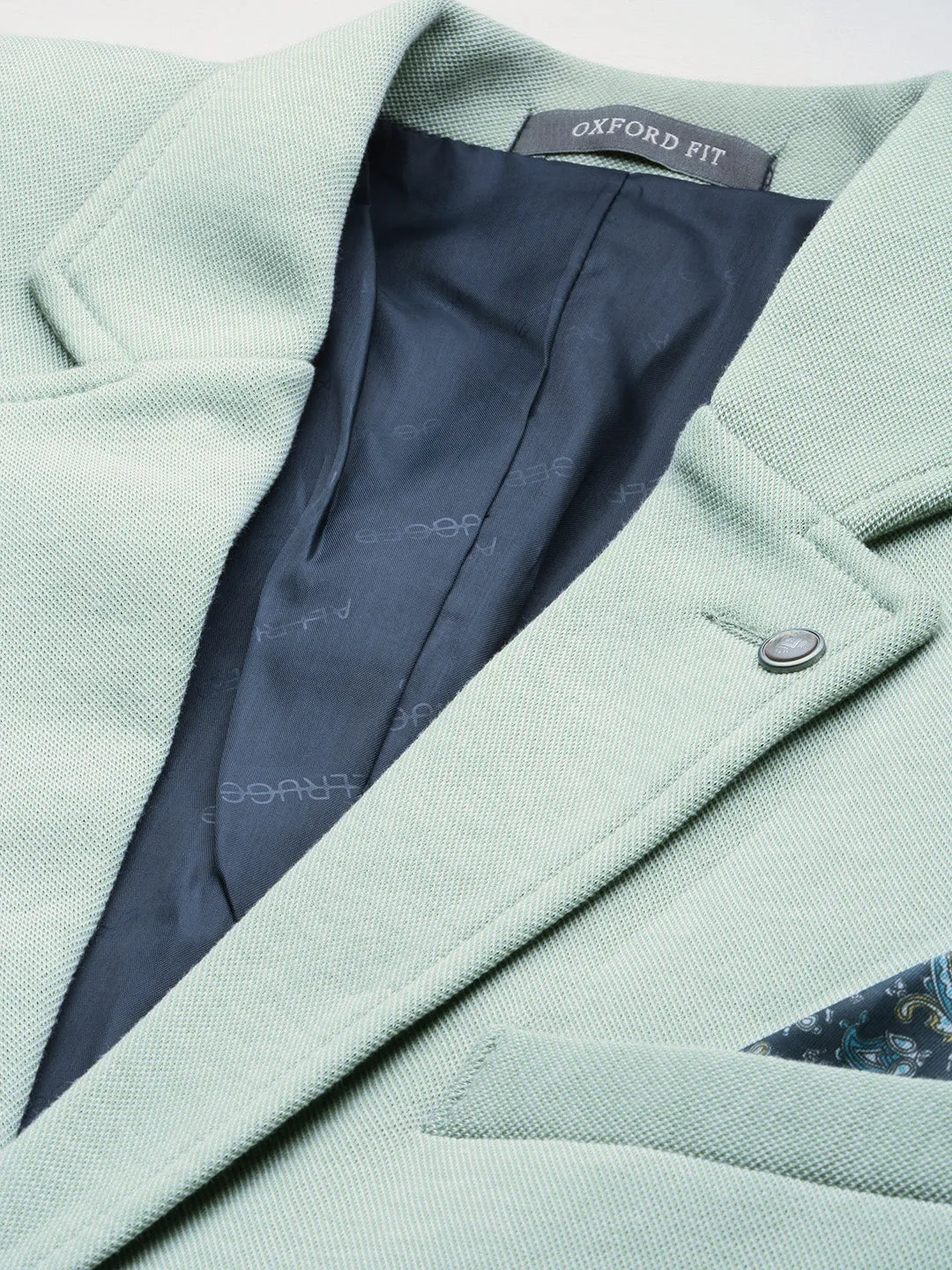 Men Green Solid Casual Blazers