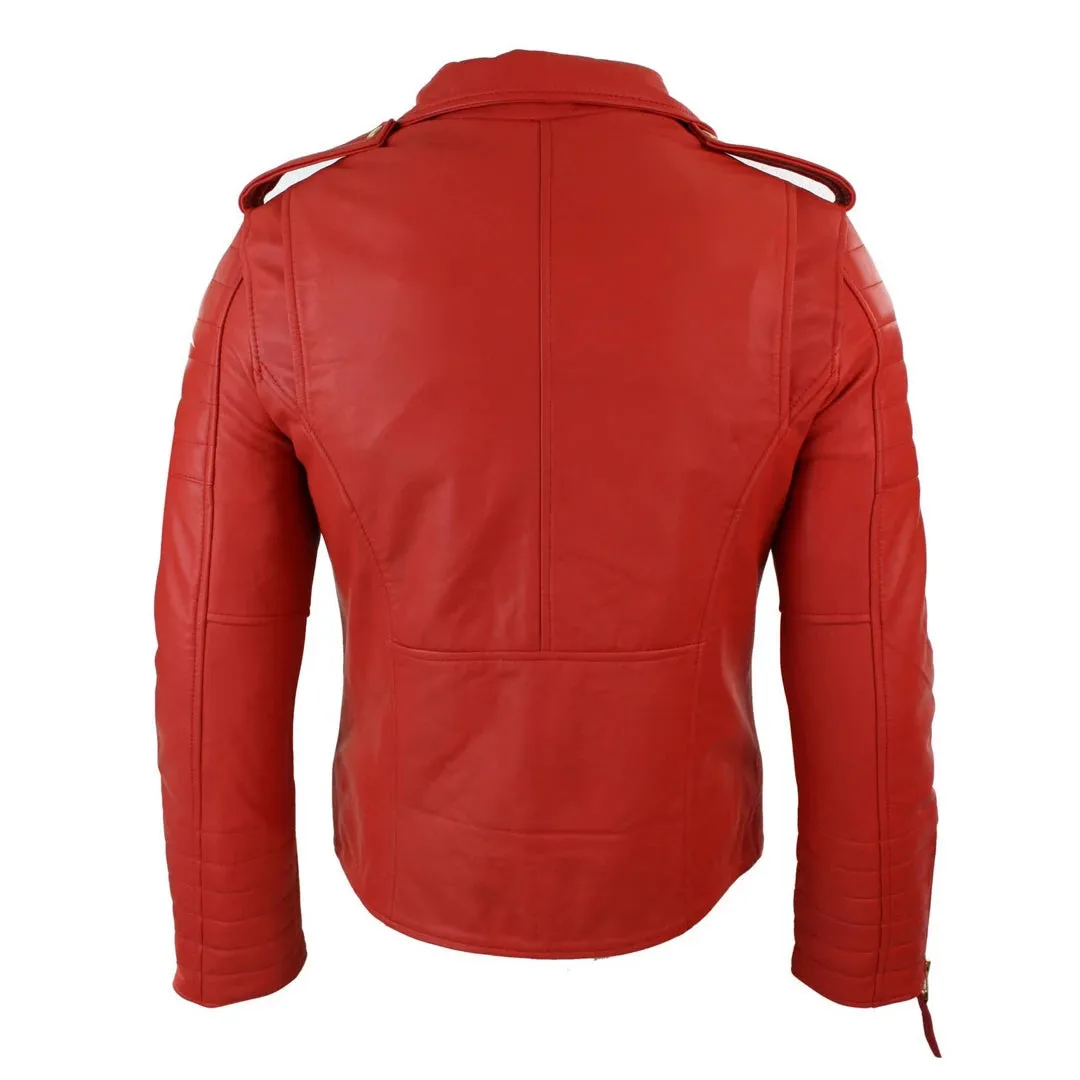 Men's Cross Zip Brando Leather Biker Jacket