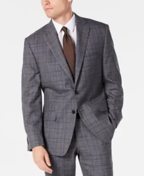 Michael Kors Mens Classic-Fit Airsoft Stretch Plaid Suit Jacket