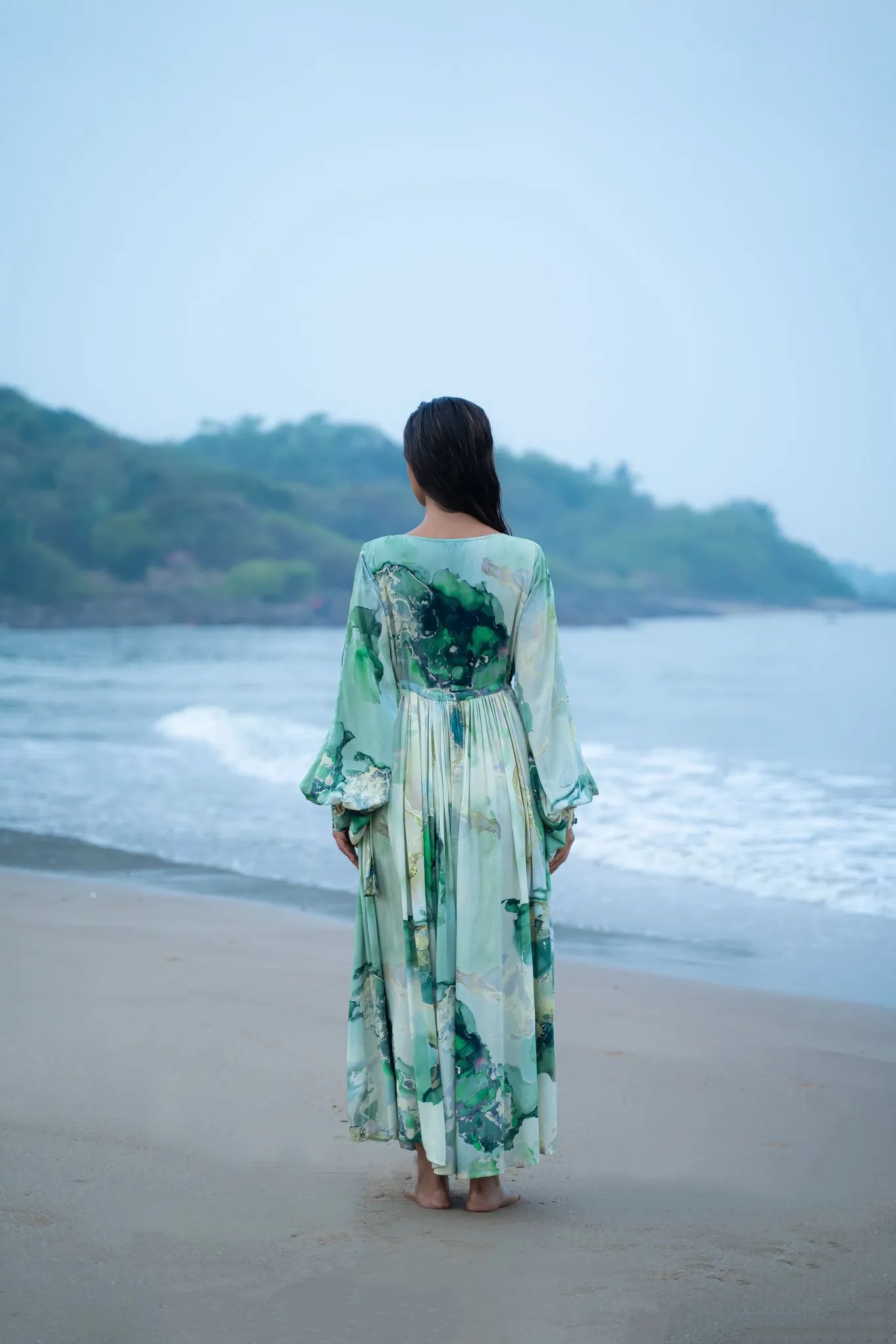 Ocean Glint Boho Dress