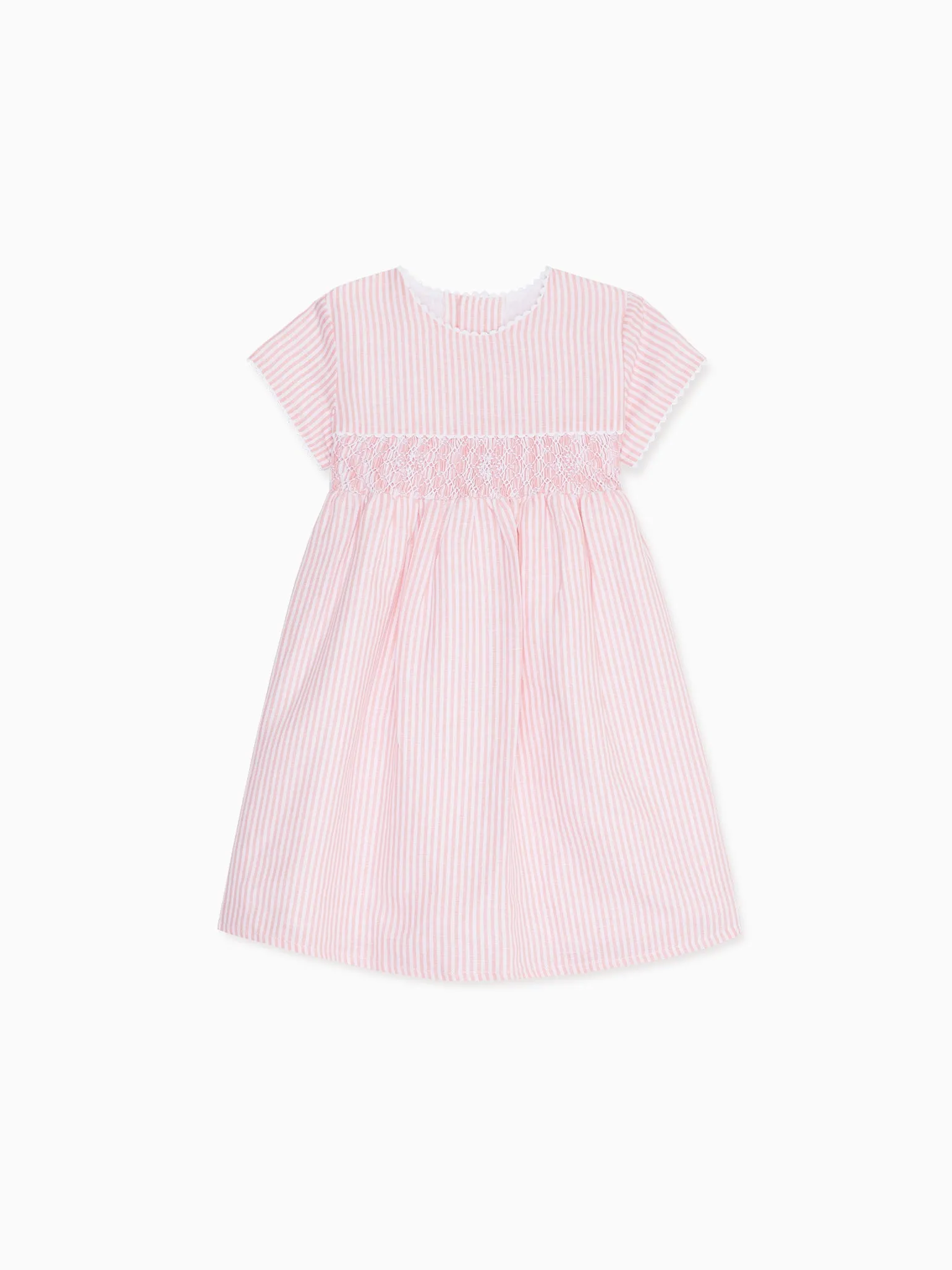 Pink Stripe Ava Girl Hand-Smocked Dress