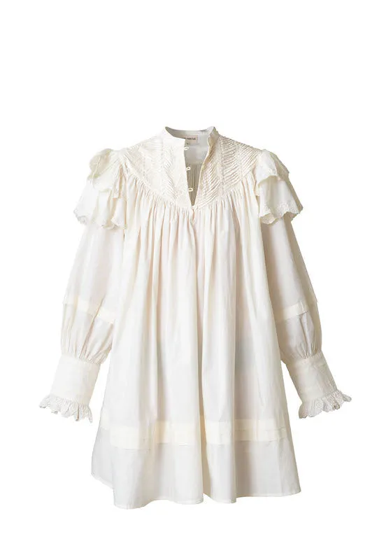 Robe courte à volants blanche Chloé