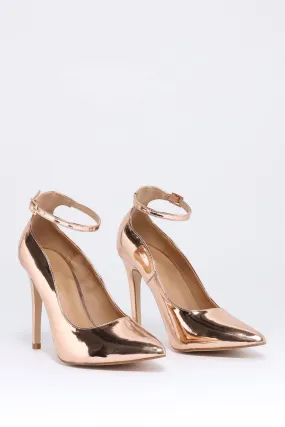 Rose Gold Pointed Toe Court Shoe