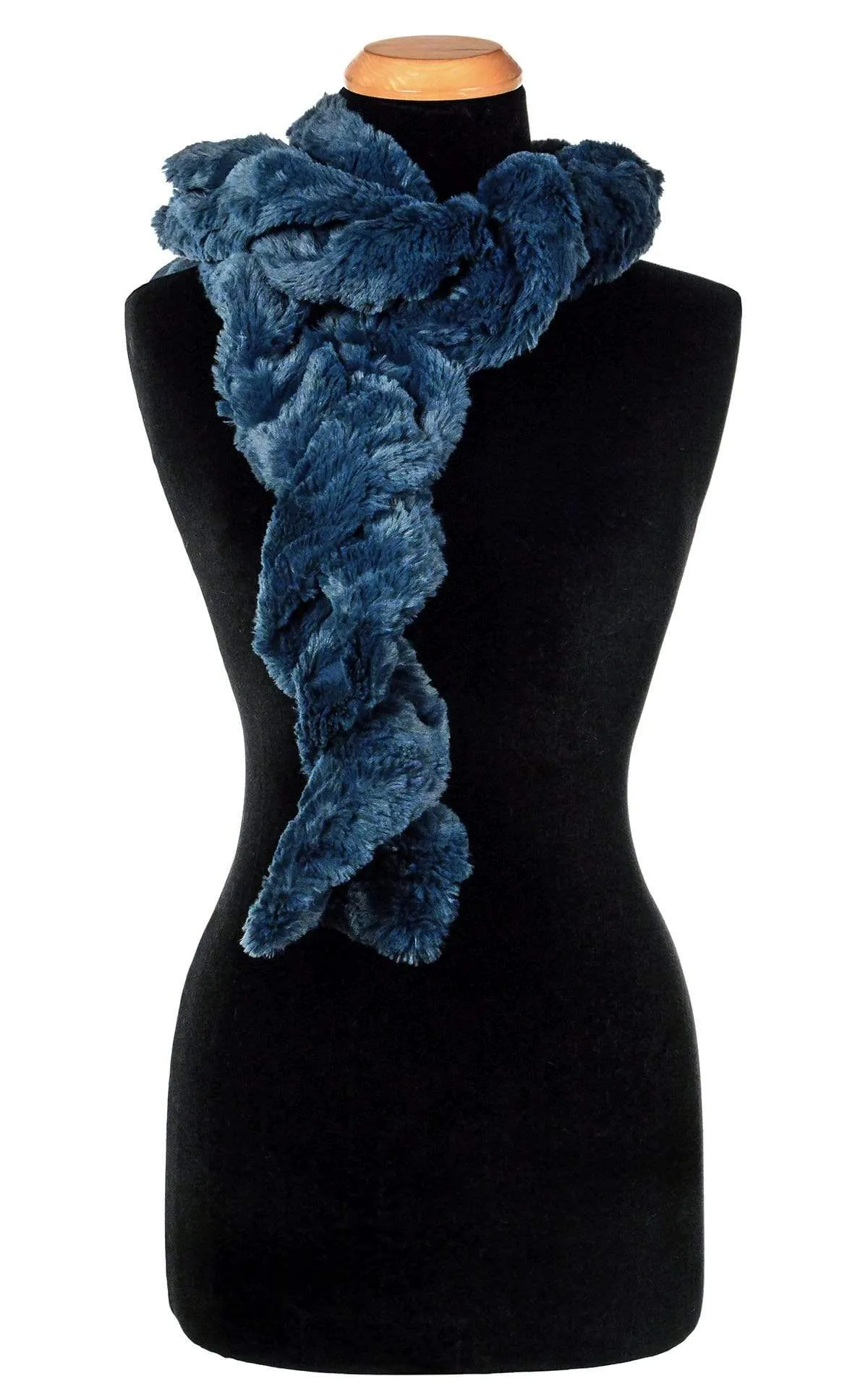 Scrunchy Scarf - Luxury Faux Fur in Peacock Pond