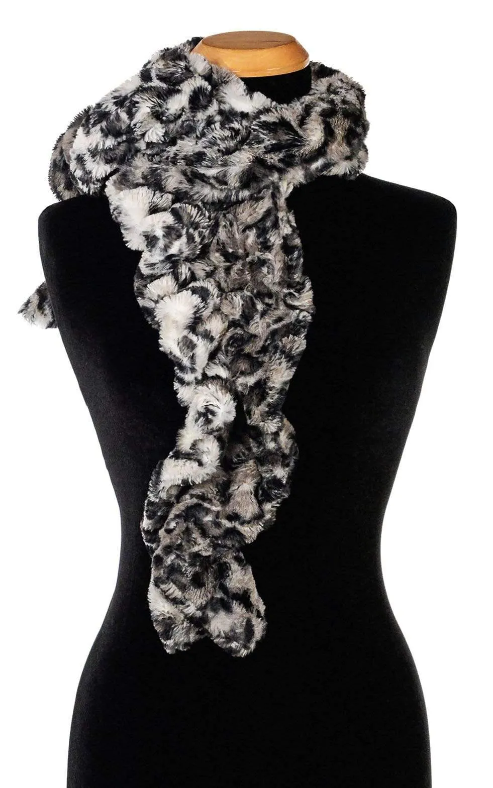 Scrunchy Scarf - Luxury Faux Fur Savannah Cat in Gray