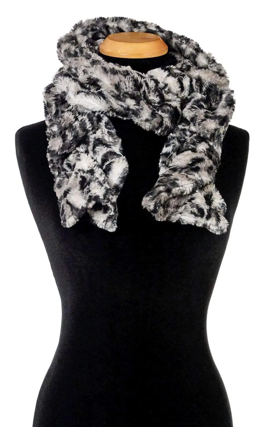 Scrunchy Scarf - Luxury Faux Fur Savannah Cat in Gray