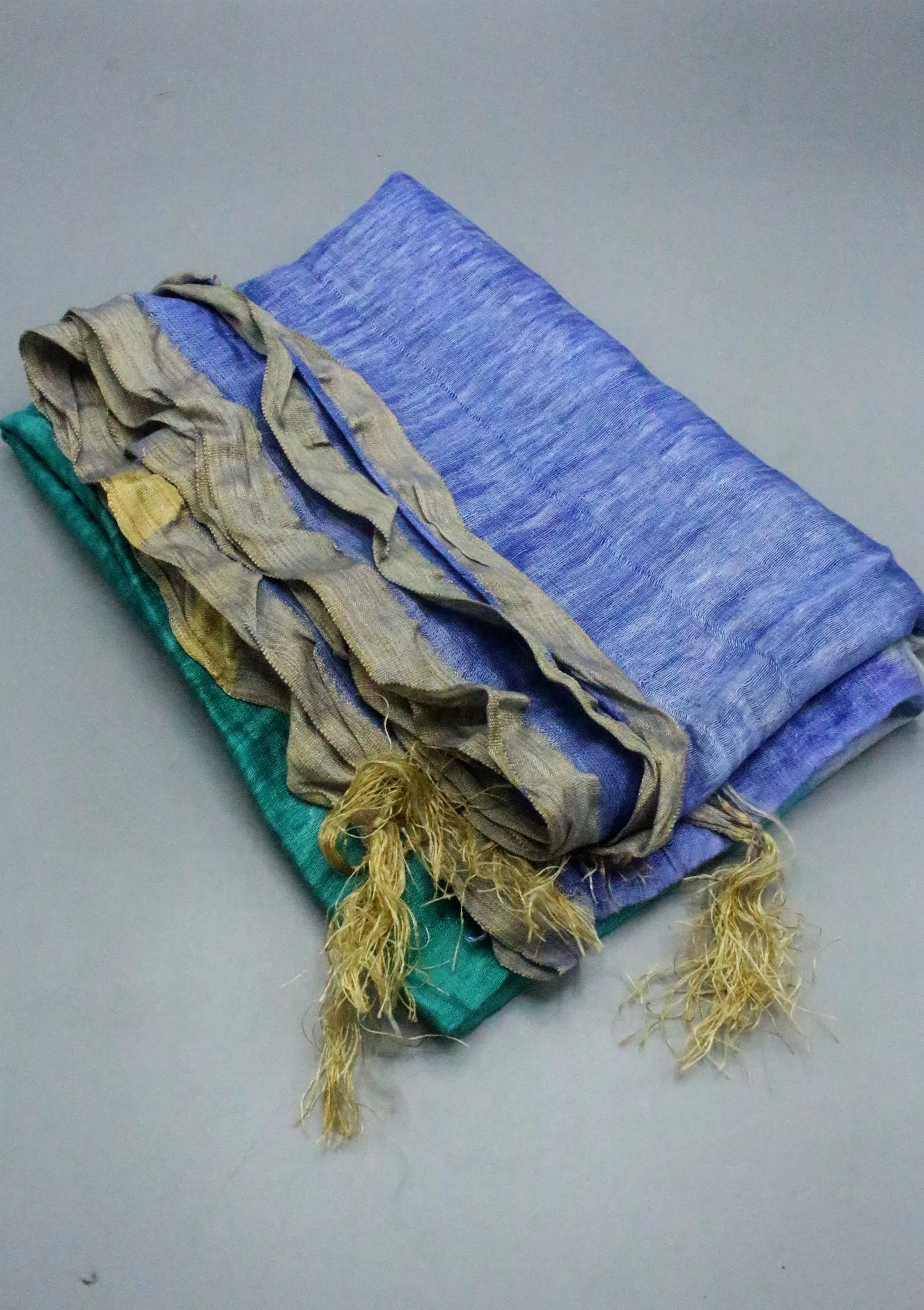 Spring Two Color Shade Silk Scarf (Blue)