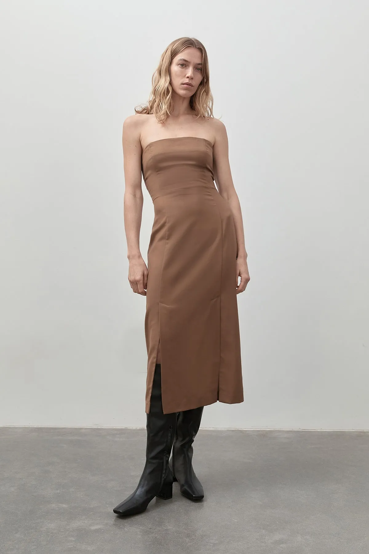 Tailored Wool Midi Dress