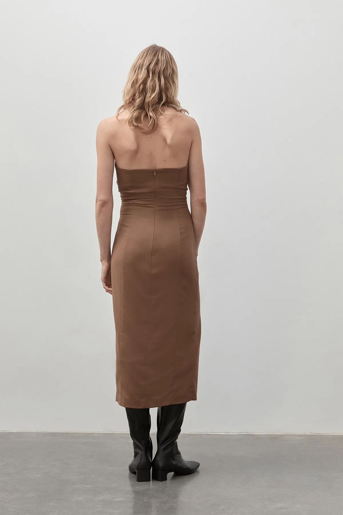 Tailored Wool Midi Dress