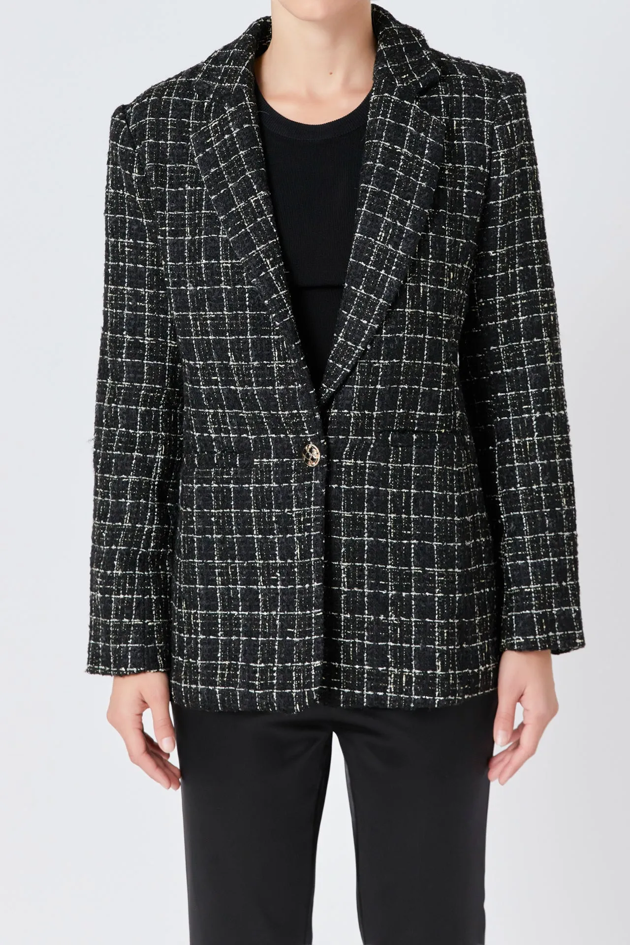 Tweed Single Breasted Blazer