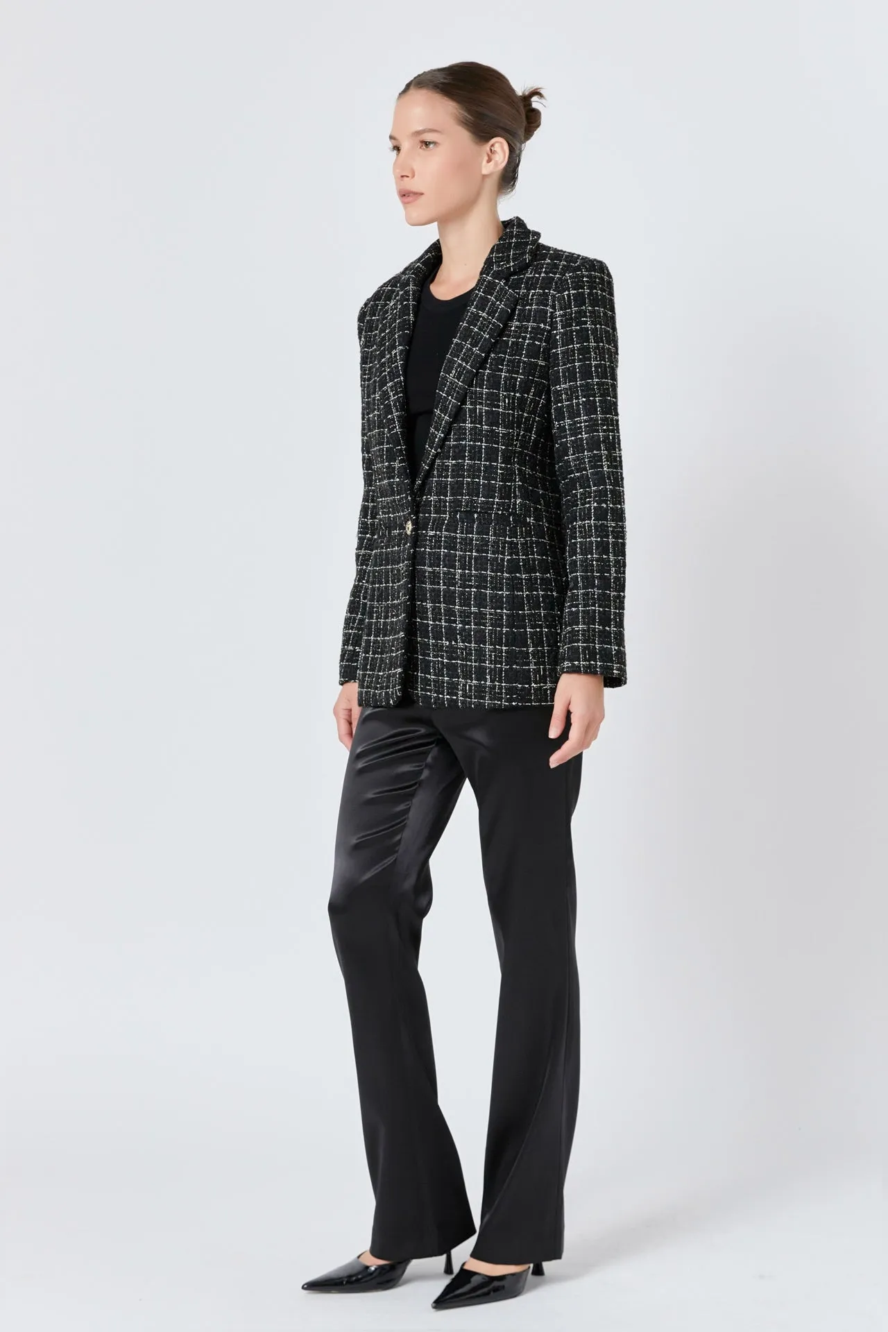 Tweed Single Breasted Blazer