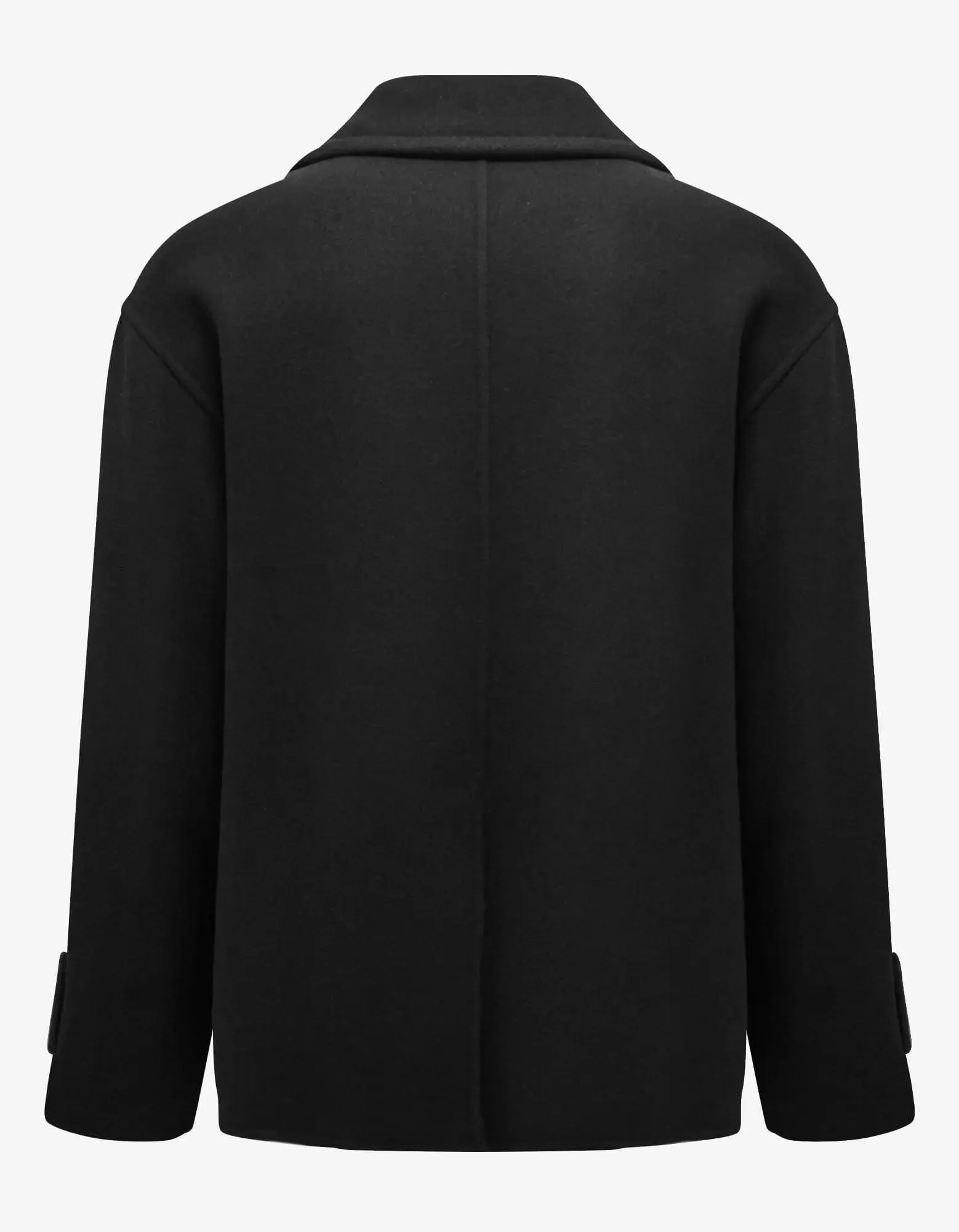 Valentino Garavani Black Double-Breasted Wool Pea Coat