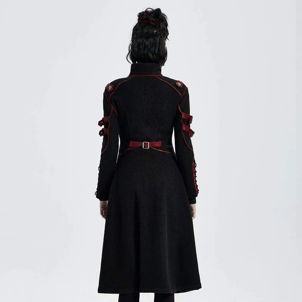 Women's Gothic Military Style Woolen Coats